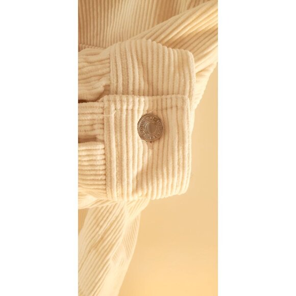 Industry Cream White Corduroy Zip Jacket Lightweight Large - Picture 4 of 7